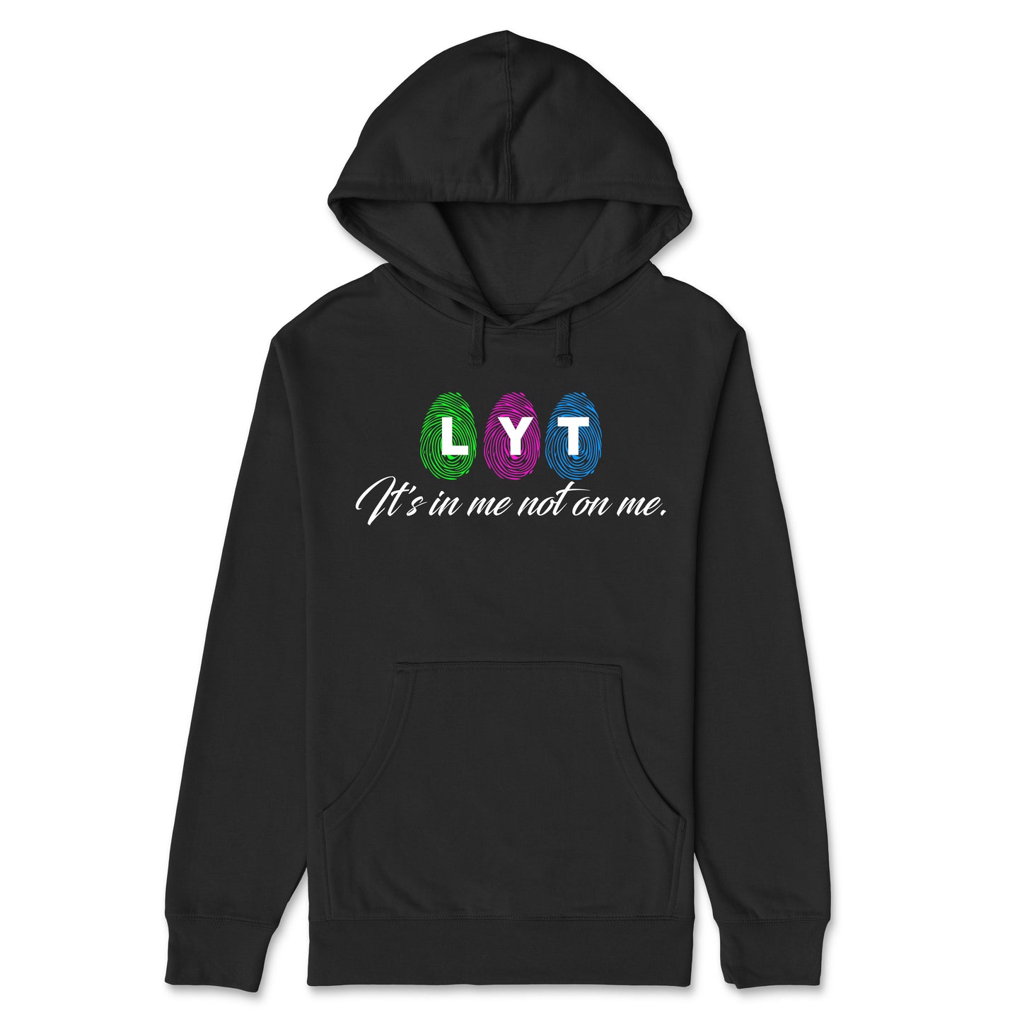 NEON FINGERPRINT BLACK HOODIE