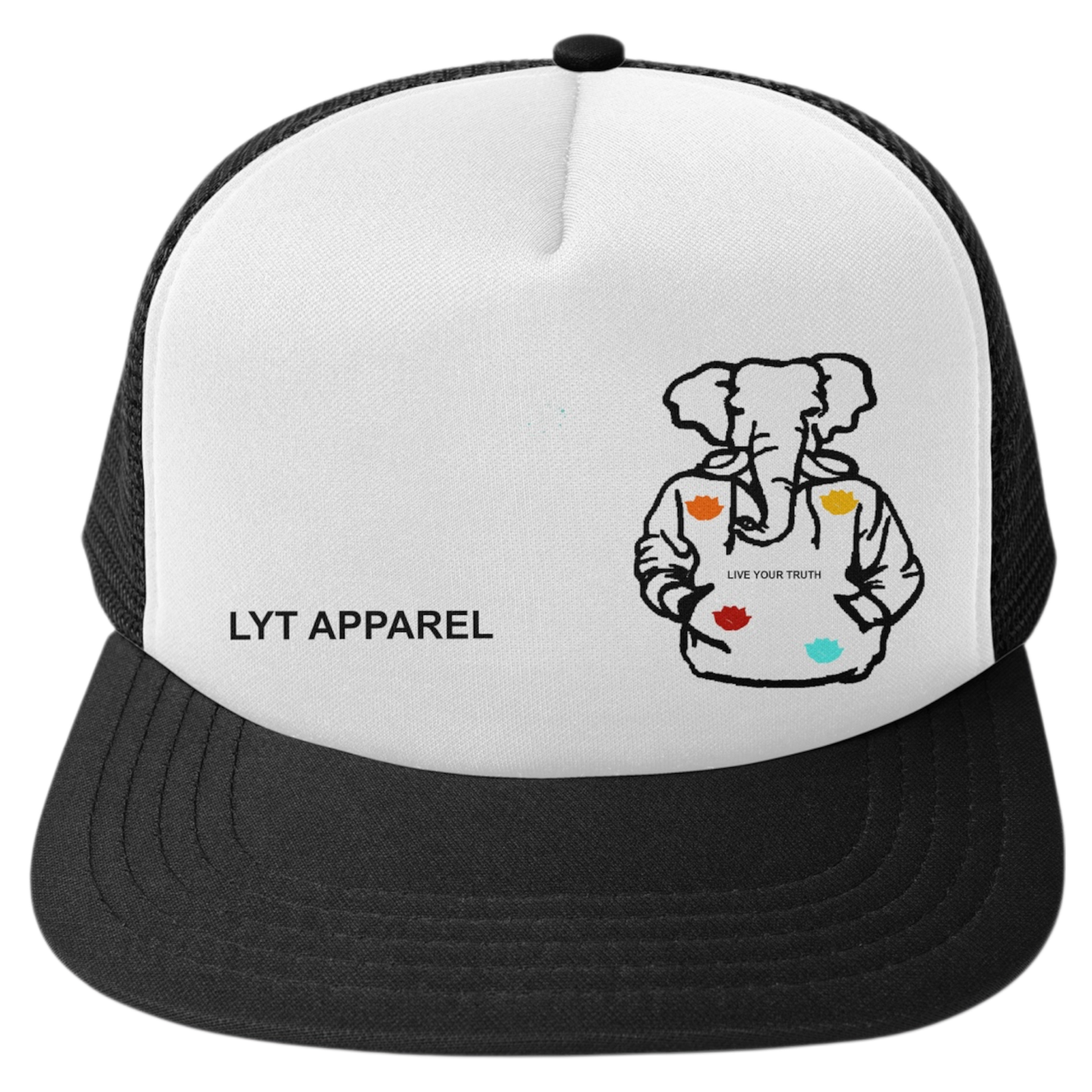 LYT APPAREL Logo Trucker (Black/White)