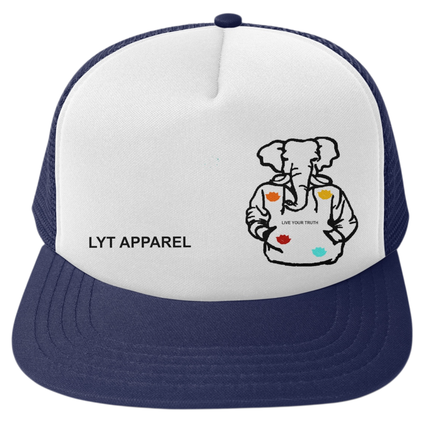 LYT APPAREL Logo Trucker (Navy/White)