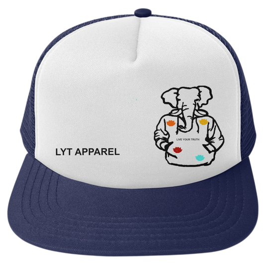LYT APPAREL Logo Trucker (Navy/White)