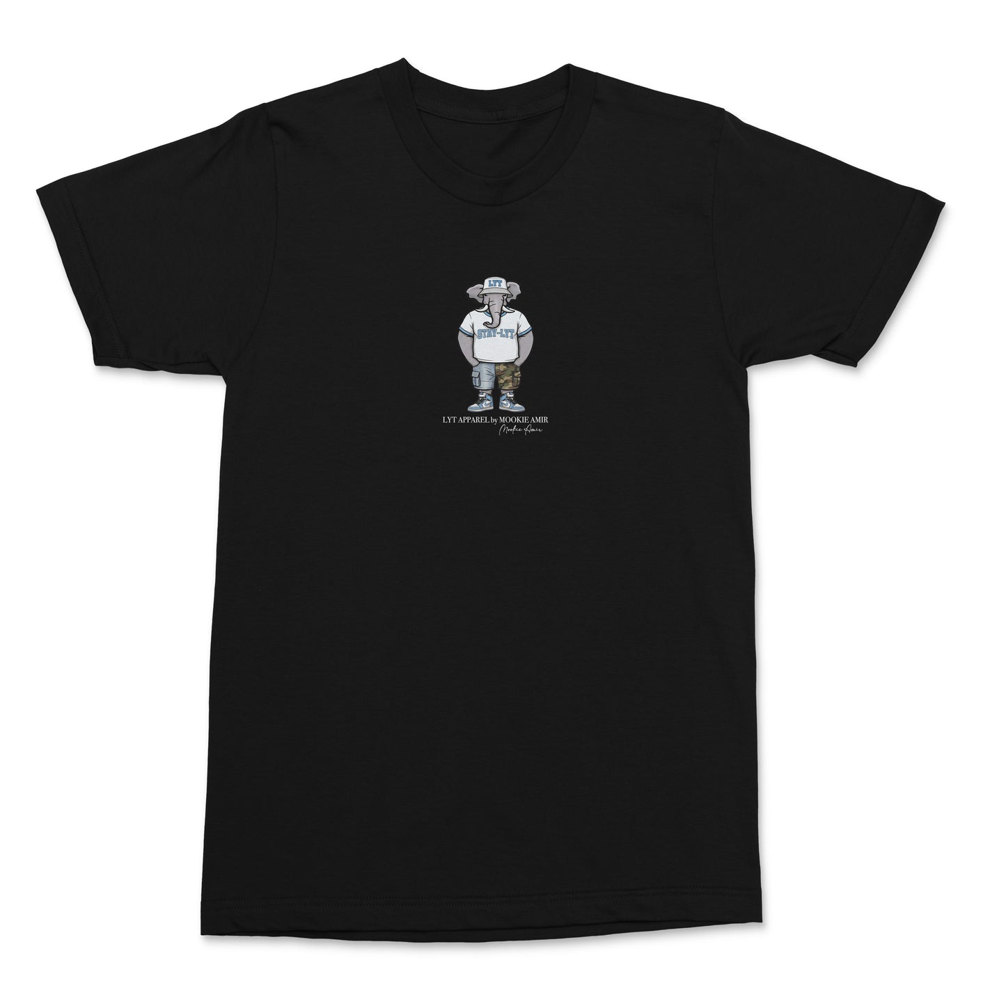LYT Light Blue Elephant Logo Center Print T-shirt