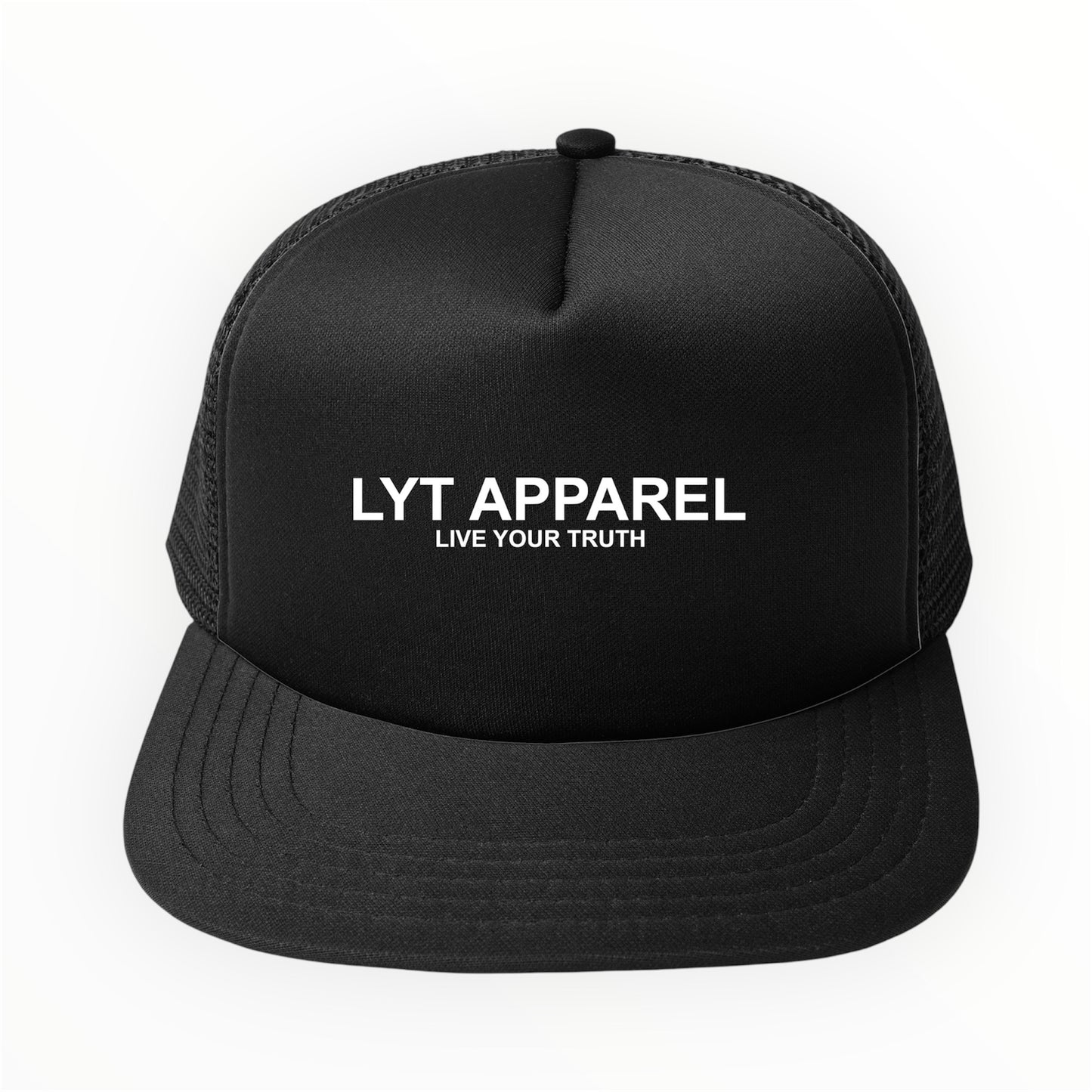 LYT APPAREL TRUCKER HAT (black/white)