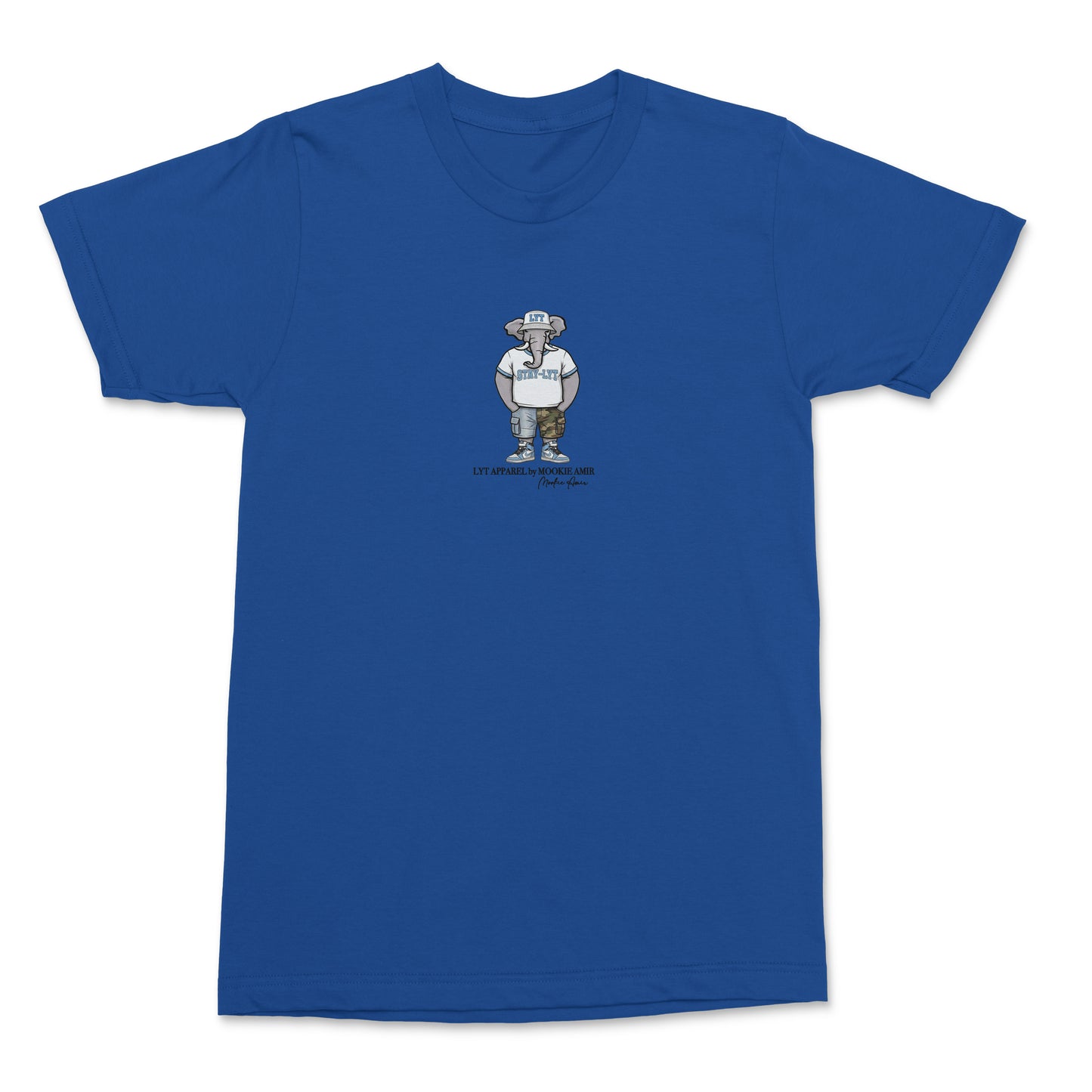 LYT Light Blue Elephant Logo Center Print T-shirt