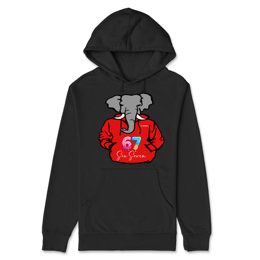 67 Black Hoodie red print