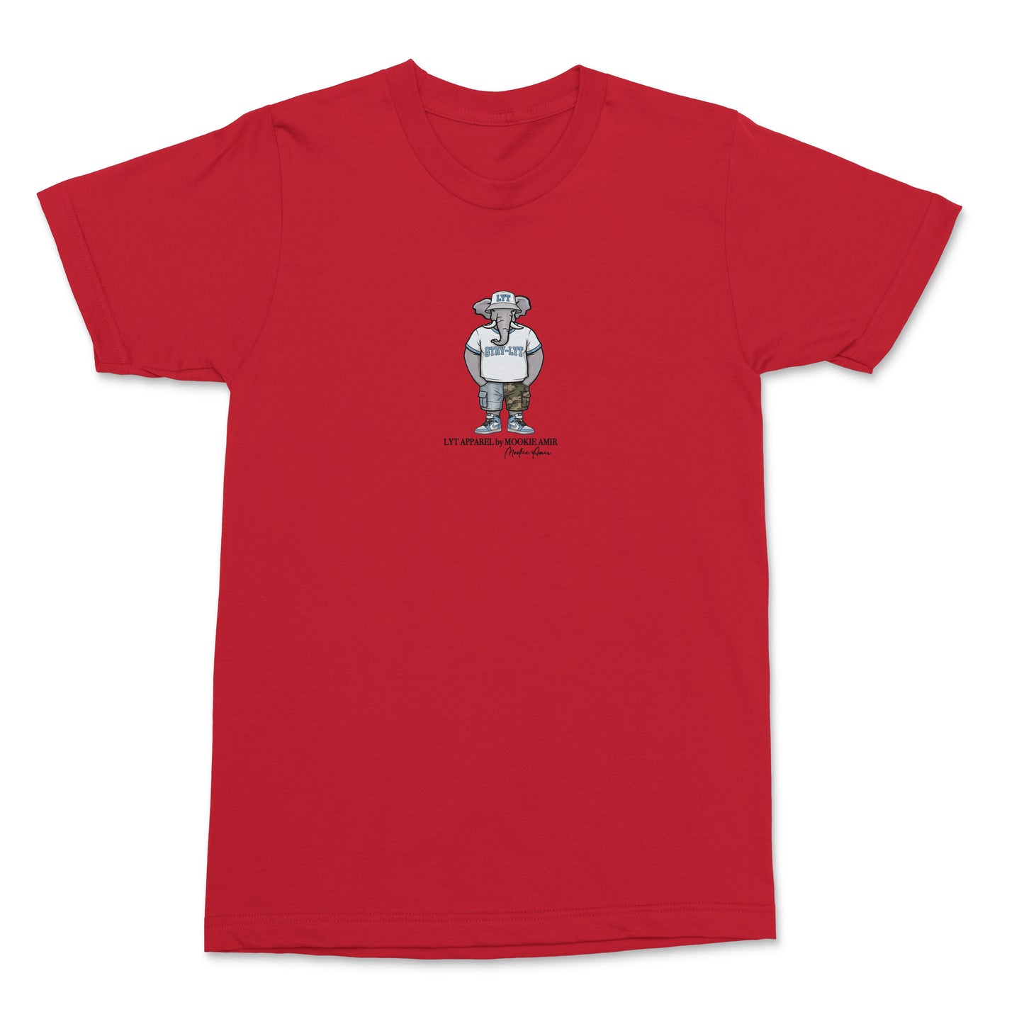 LYT Light Blue Elephant Logo Center Print T-shirt
