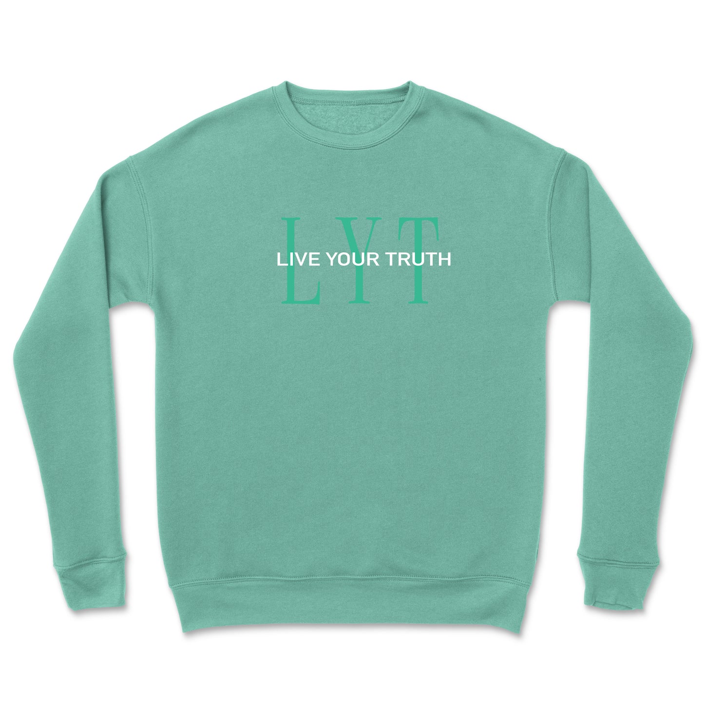 LYT APPAREL- LYT Teal Crewneck (Teal/White)