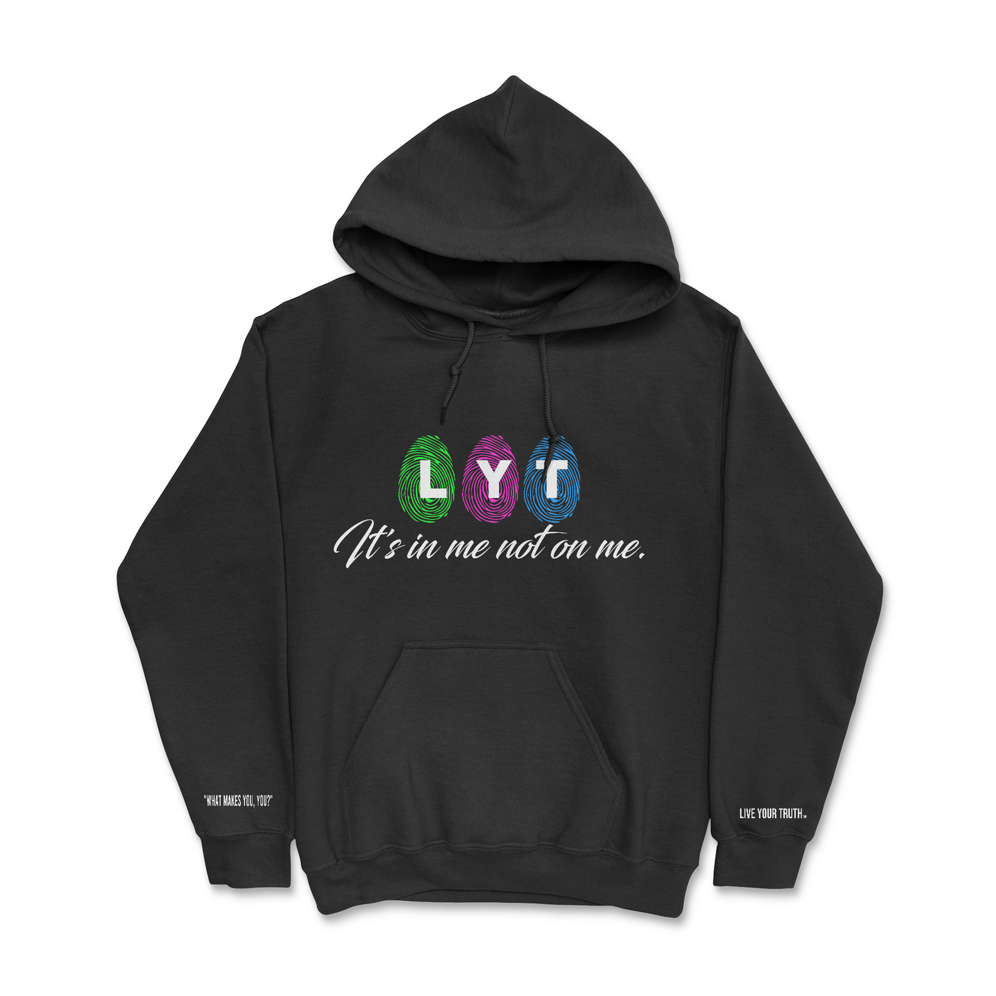 NEON FINGERPRINT BLACK HOODIE