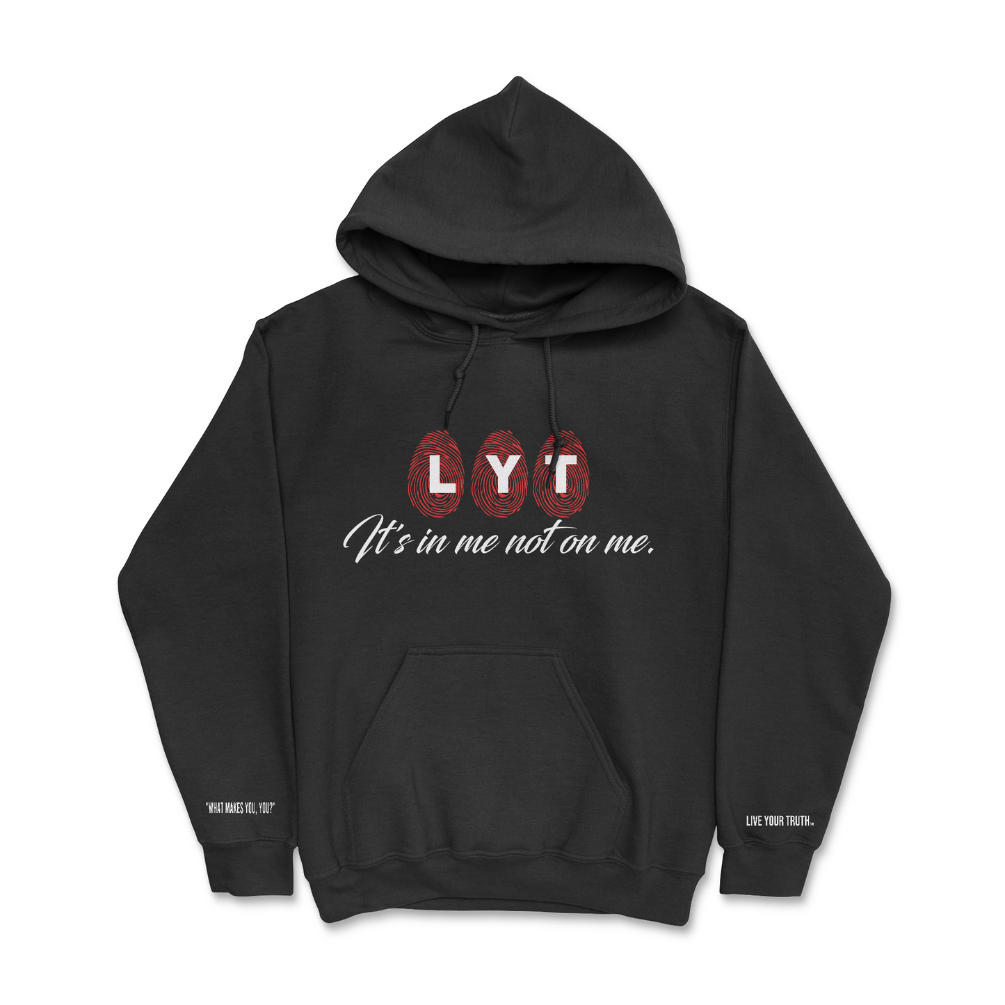 RED FINGERPRINT BLACK HOODIE